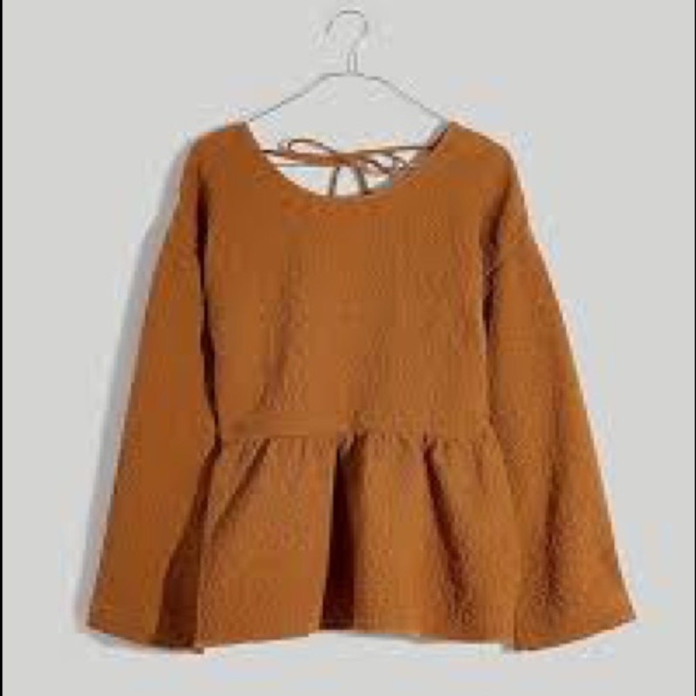 NWT Madewell Plus Peplum Open- Back Shirt 3X